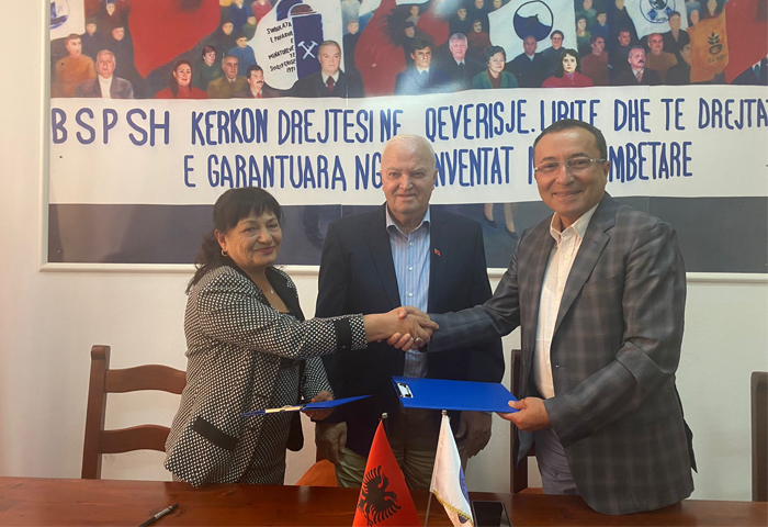 Sendikamız ile Arnavutluk SPKUTTSH Sendikası arasında iş birliği protokolü!