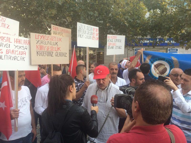 Sendikamz frn iilerinin alma koullarn protesto eylemine destek verdi