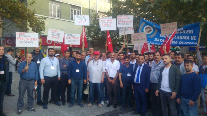 Sendikamz frn iilerinin alma koullarn protesto eylemine destek verdi