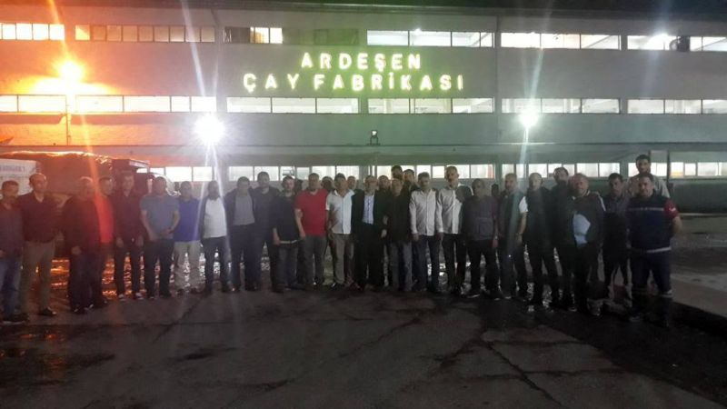 D.Karadeniz Rize ube Bakanmz Hasan Fehmi Bursal aykur Fabrikalarn ziyaret etti