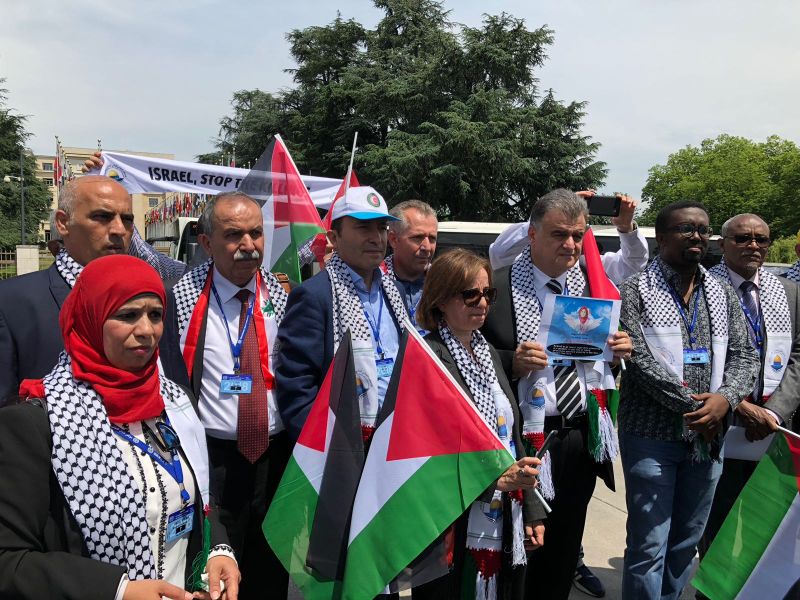 Genel Bakanmz Mehmet ahin, BM nnde israili protesto eylemine katld