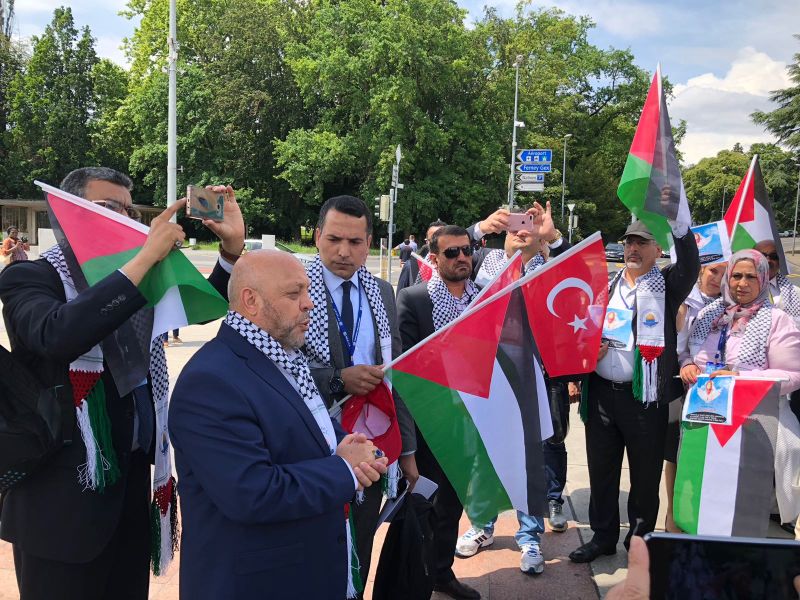 Genel Bakanmz Mehmet ahin, BM nnde israili protesto eylemine katld