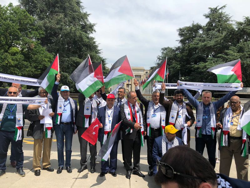 Genel Bakanmz Mehmet ahin, BM nnde israili protesto eylemine katld