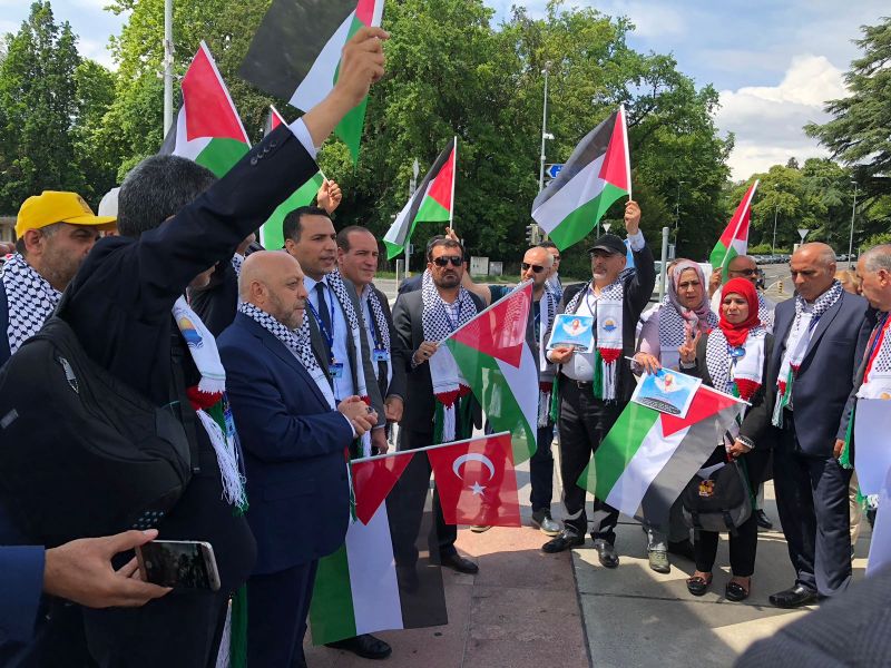 Genel Bakanmz Mehmet ahin, BM nnde israili protesto eylemine katld