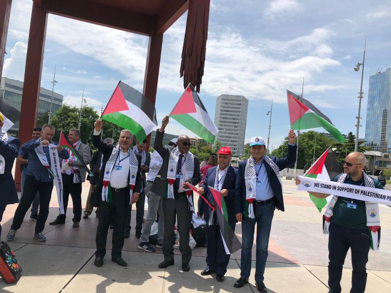 Genel Bakanmz Mehmet ahin, BM nnde israili protesto eylemine katld